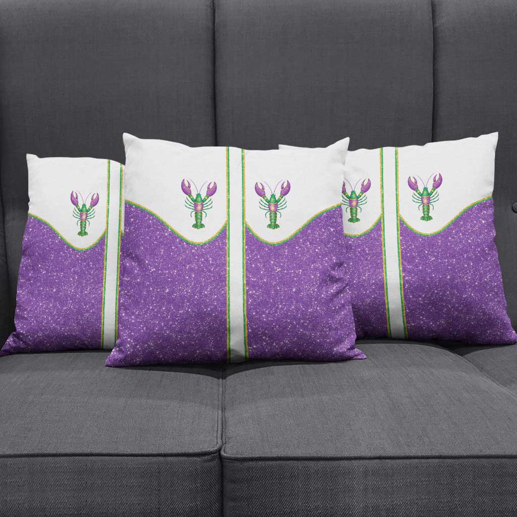 Mardi Gras Crawfish Pillow Cover Western Yoke Glitter Style