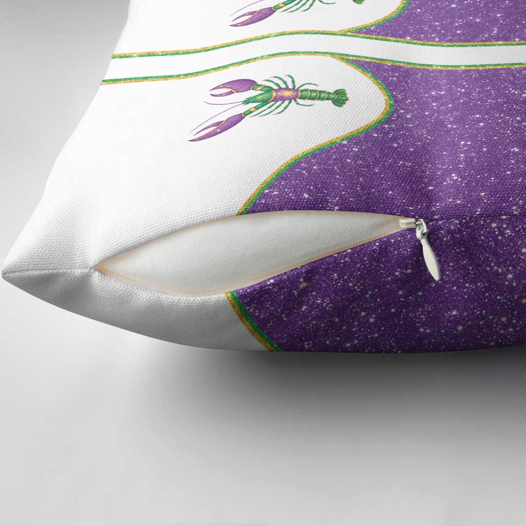 Mardi Gras Crawfish Pillow Cover Western Yoke Glitter Style