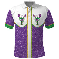 Mardi Gras Crawfish Polo Shirt Western Yoke Glitter Style