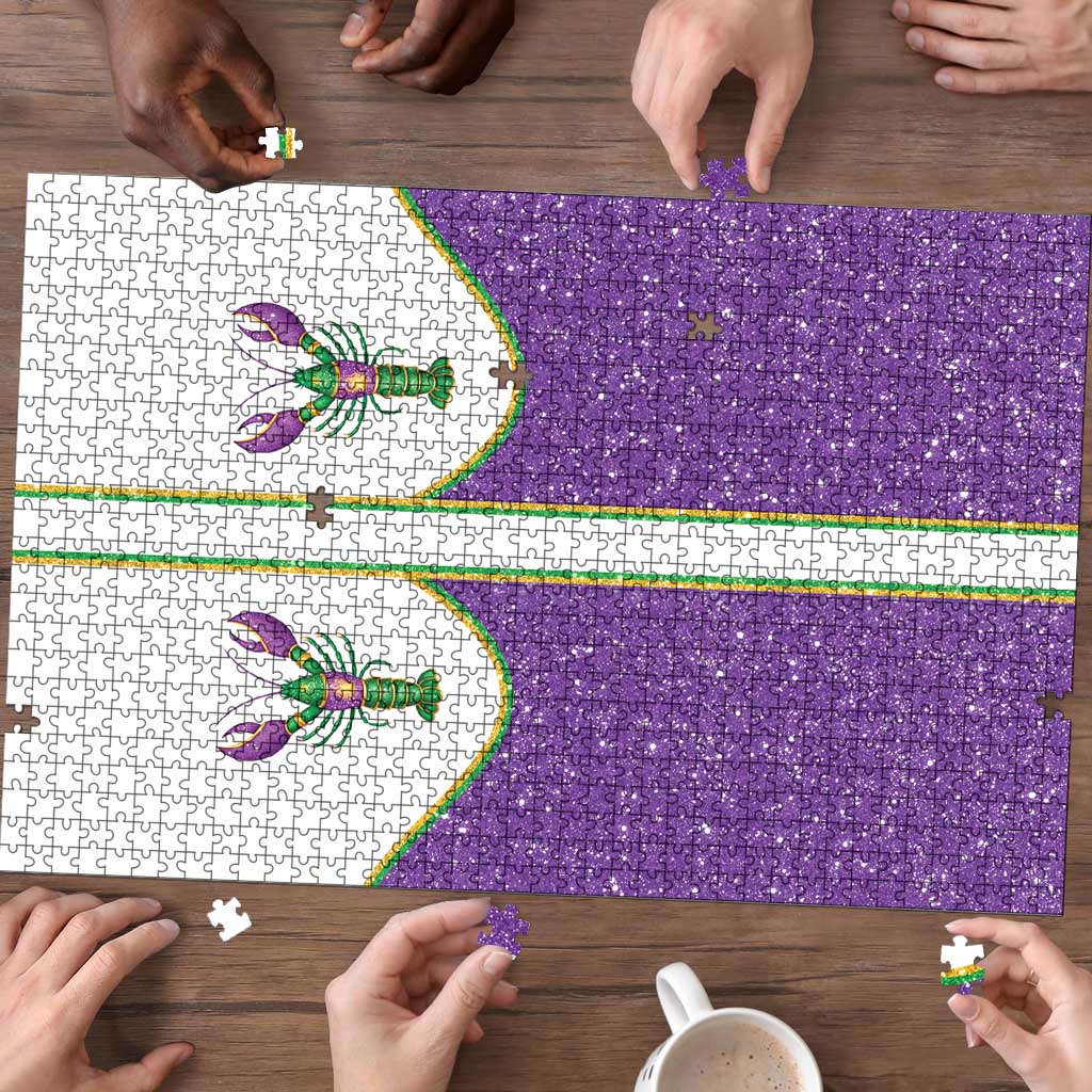 Mardi Gras Crawfish Puzzle Western Yoke Glitter Style