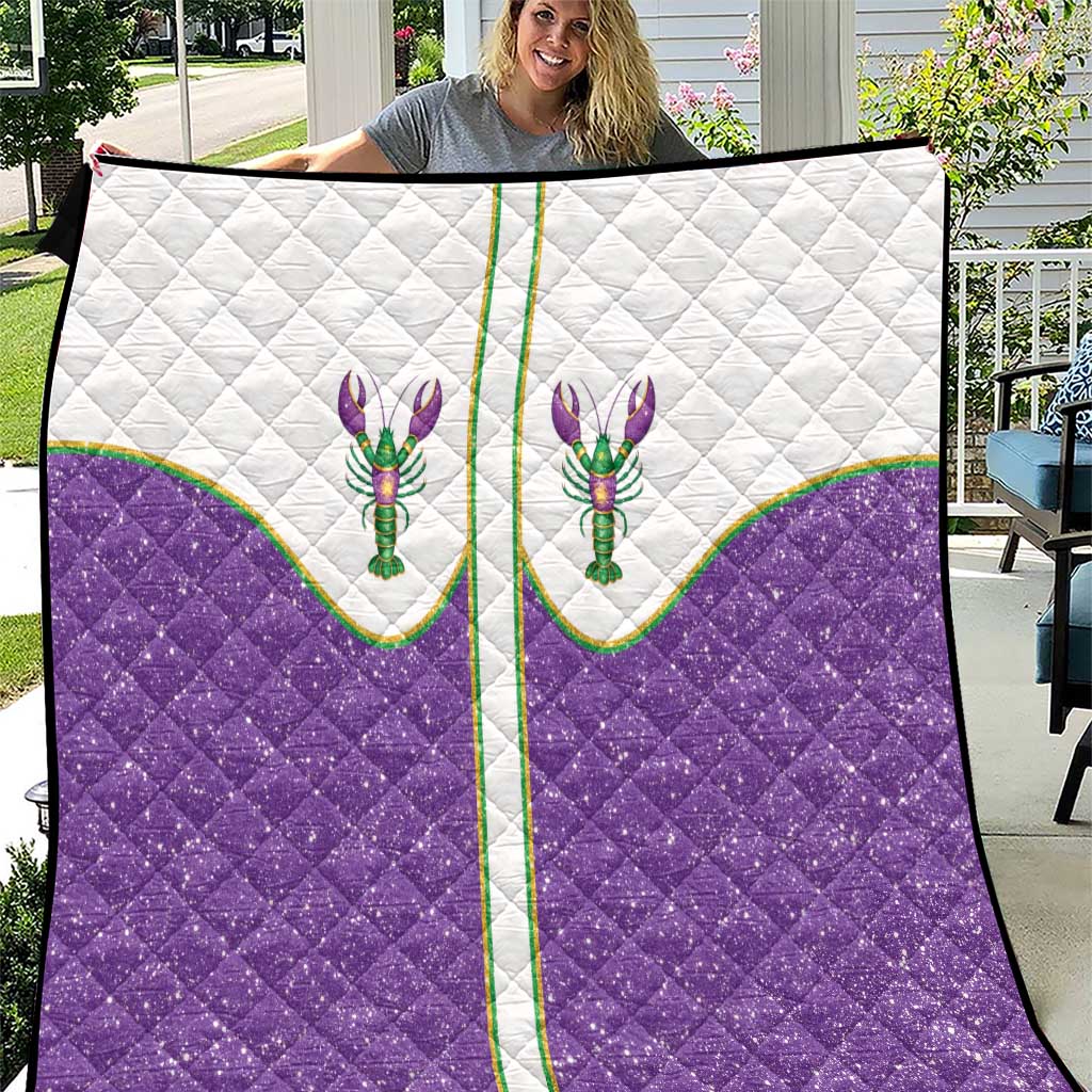 Mardi Gras Crawfish Quilt Western Yoke Glitter Style