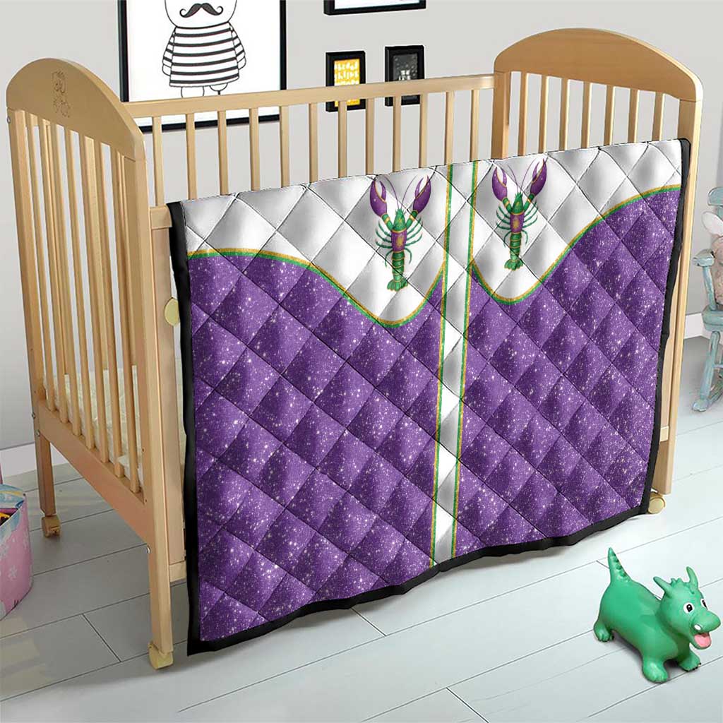 Mardi Gras Crawfish Quilt Western Yoke Glitter Style