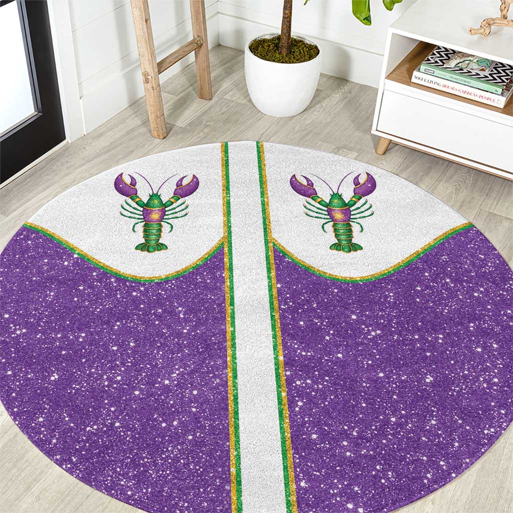Mardi Gras Crawfish Round Carpet Western Yoke Glitter Style