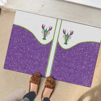 Mardi Gras Crawfish Rubber Doormat Western Yoke Glitter Style