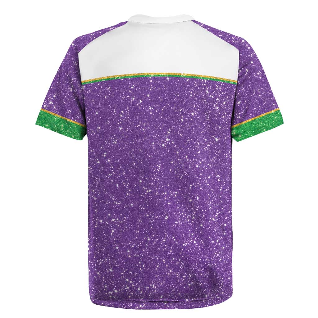 Mardi Gras Crawfish Rugby Jersey Western Yoke Glitter Style