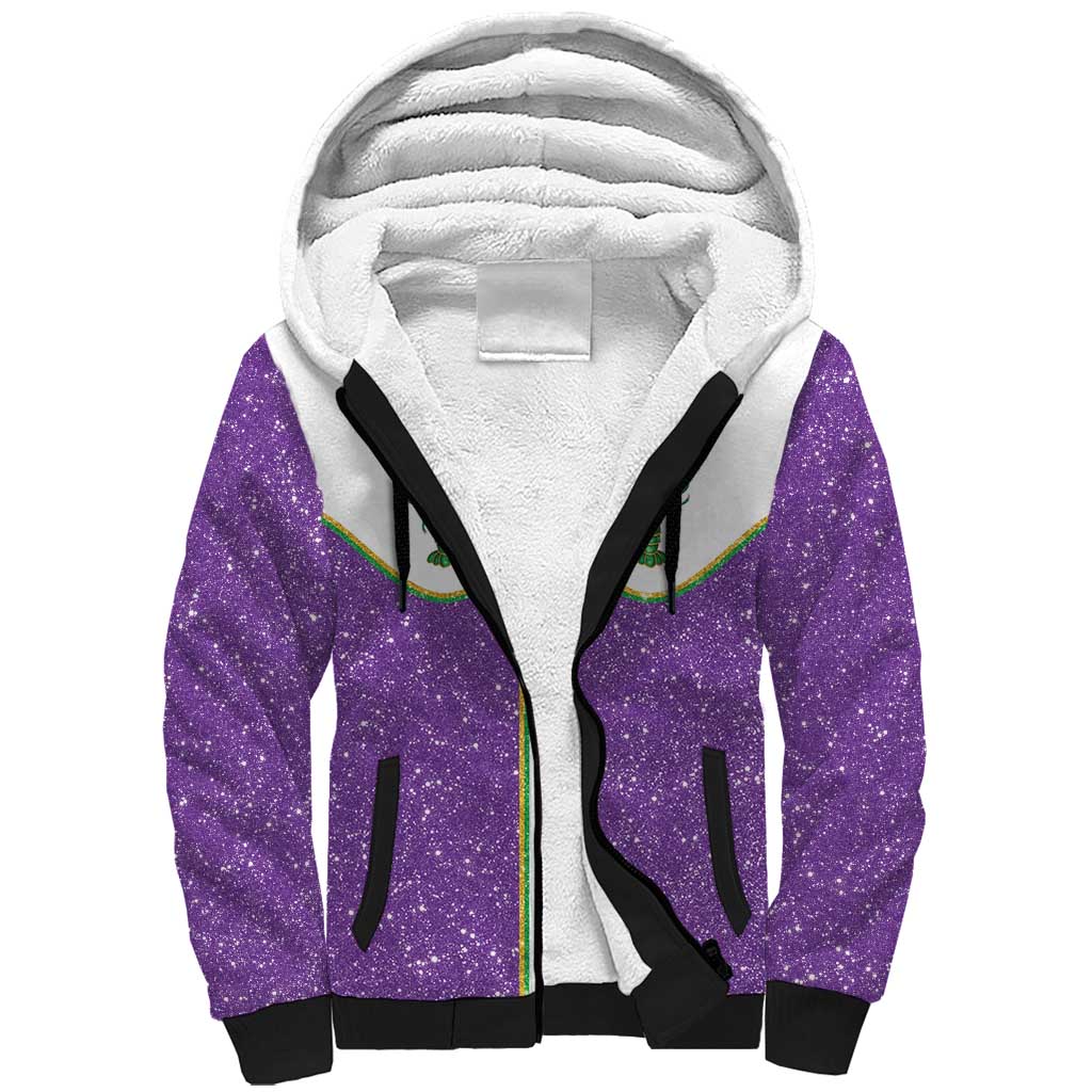 Mardi Gras Crawfish Sherpa Hoodie Western Yoke Glitter Style