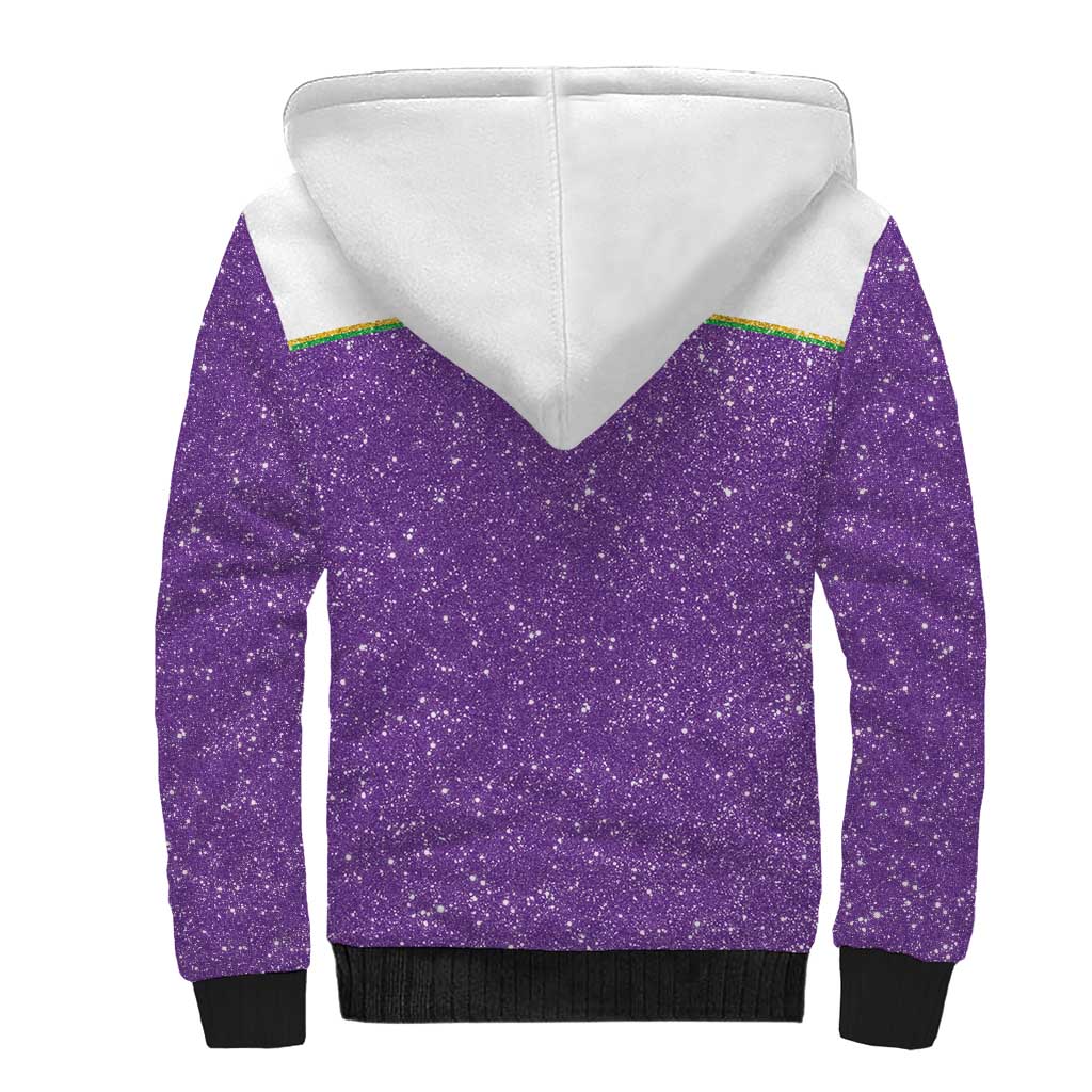 Mardi Gras Crawfish Sherpa Hoodie Western Yoke Glitter Style