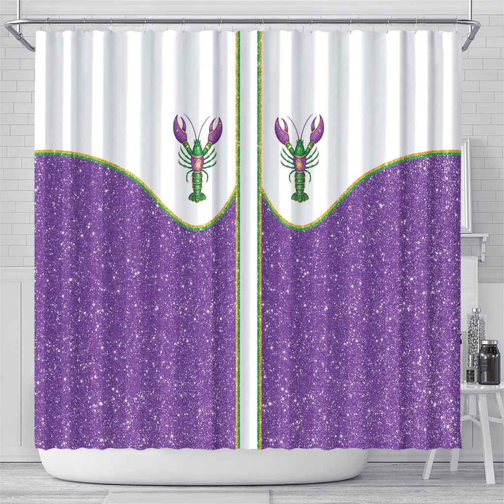 Mardi Gras Crawfish Shower Curtain Western Yoke Glitter Style