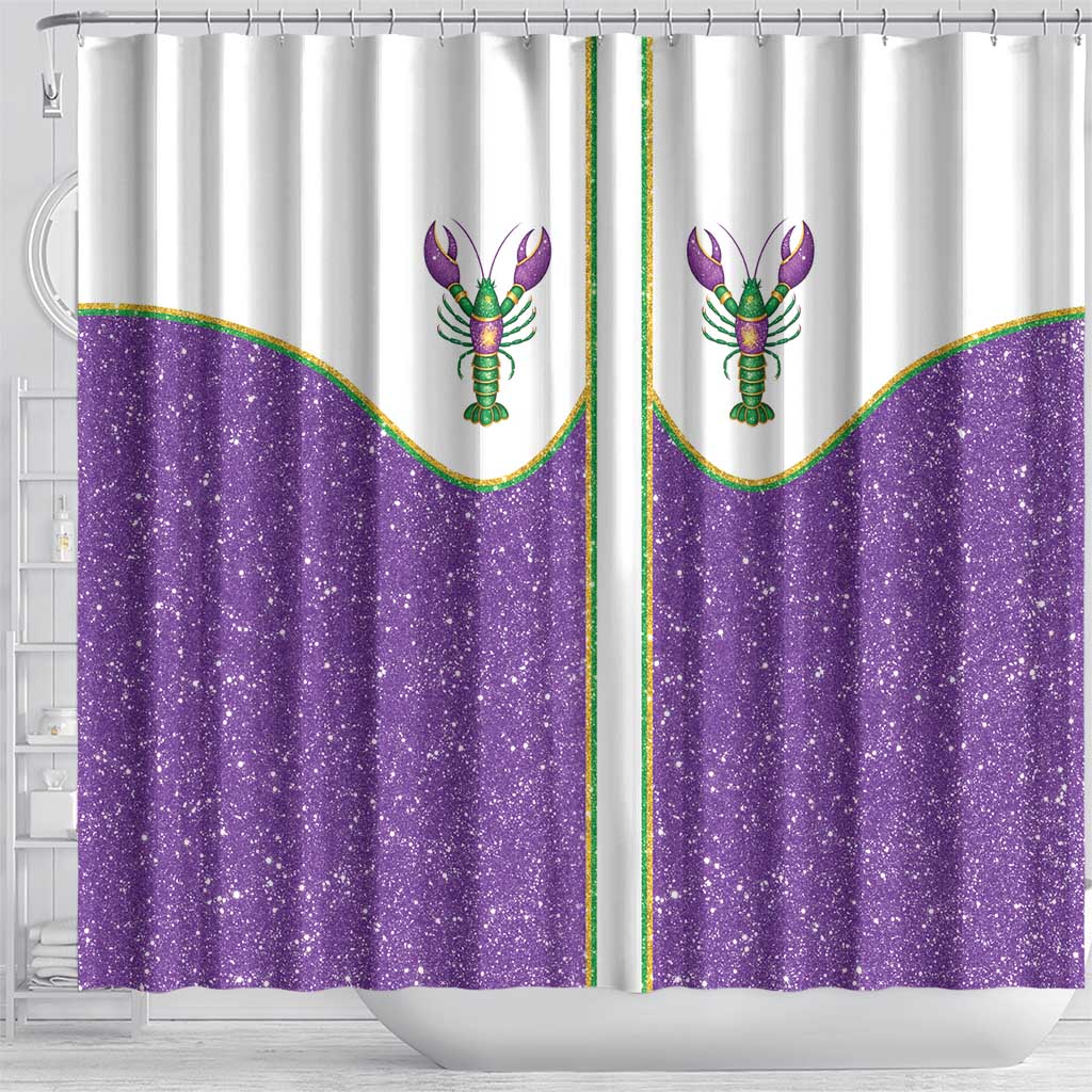 Mardi Gras Crawfish Shower Curtain Western Yoke Glitter Style