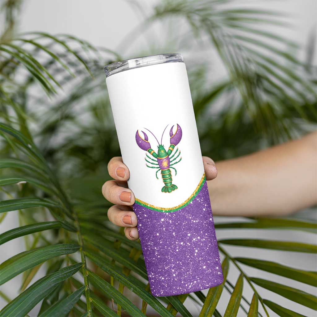 Mardi Gras Crawfish Skinny Tumbler Western Yoke Glitter Style