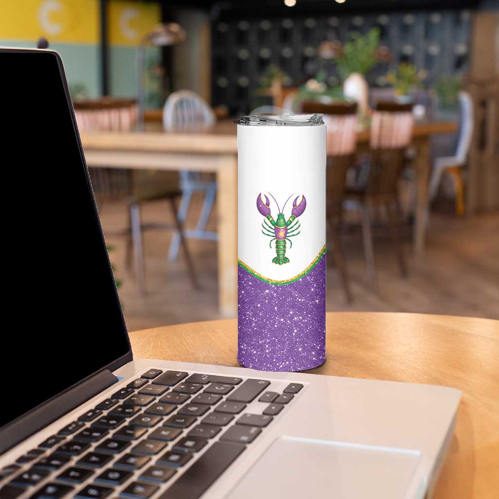 Mardi Gras Crawfish Skinny Tumbler Western Yoke Glitter Style