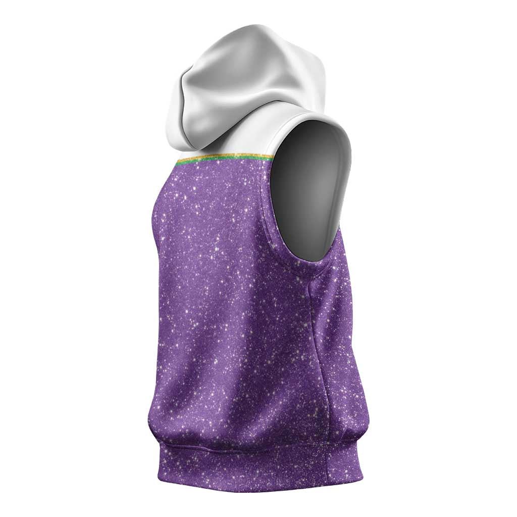 Mardi Gras Crawfish Sleeveless Hoodie Western Yoke Glitter Style