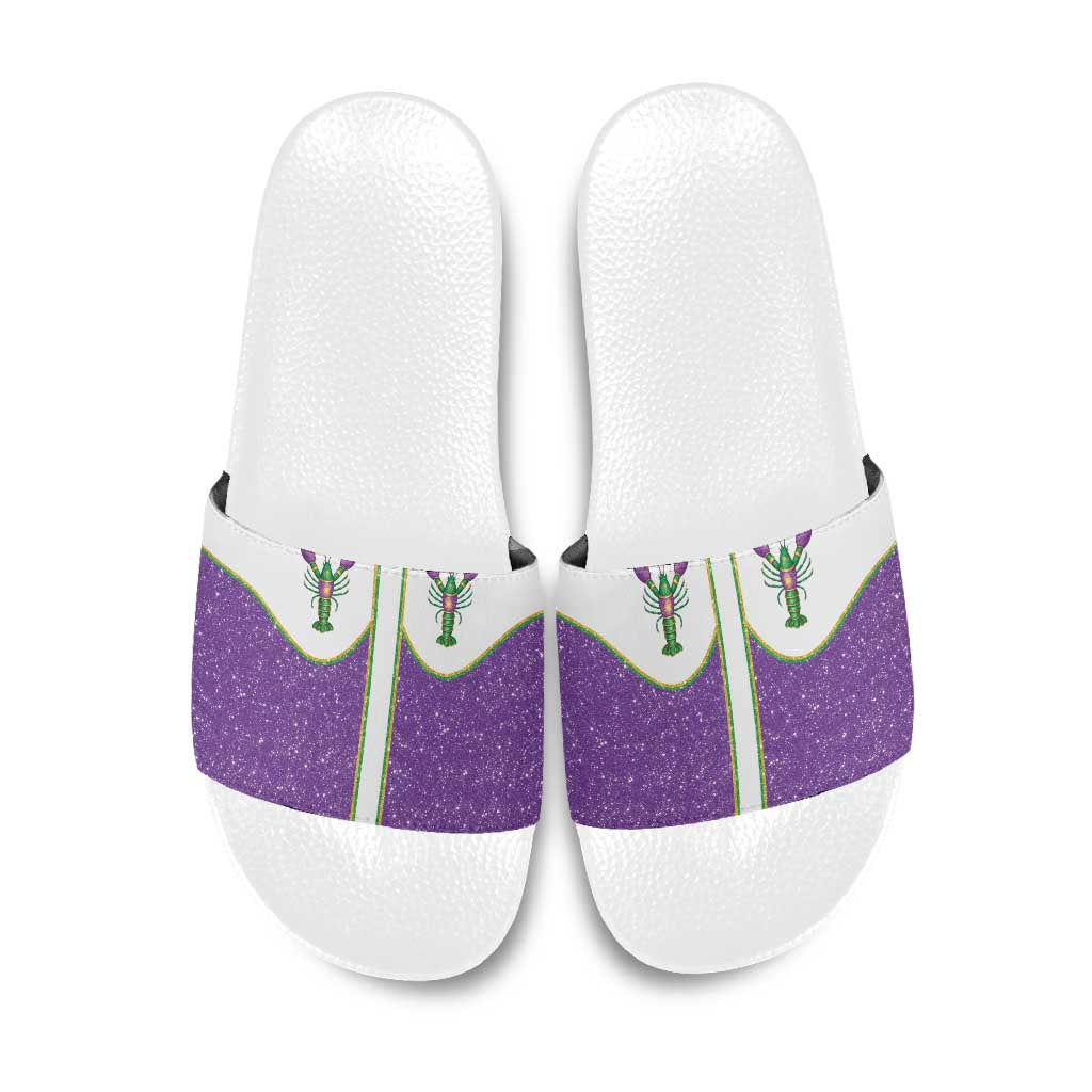 Mardi Gras Crawfish Slide Sandals Western Yoke Glitter Style