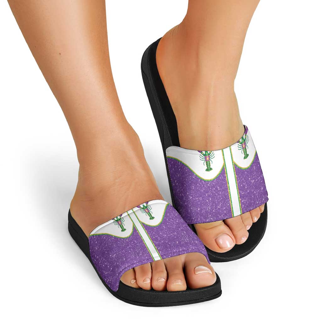 Mardi Gras Crawfish Slide Sandals Western Yoke Glitter Style