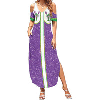Mardi Gras Crawfish Summer Maxi Dress Western Yoke Glitter Style