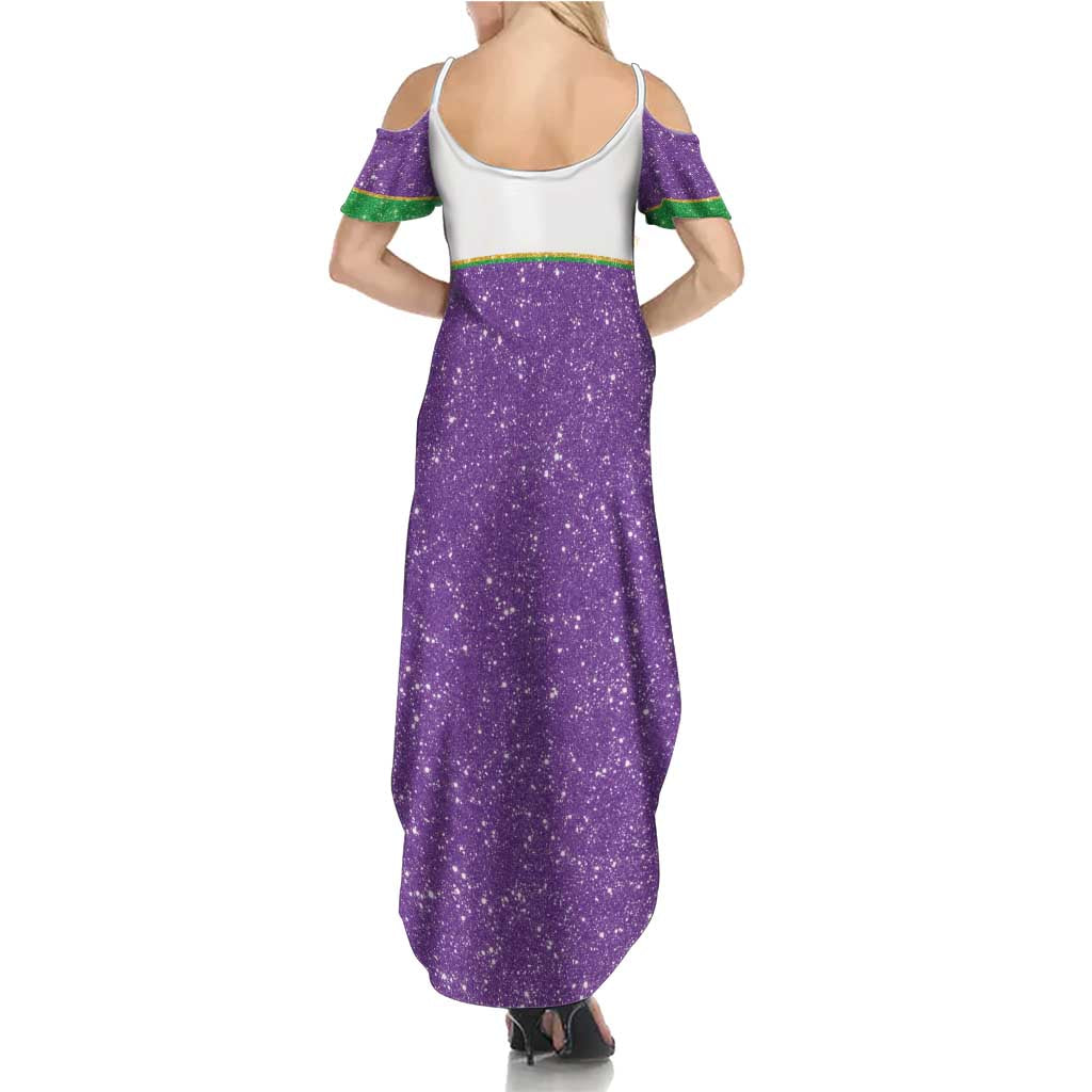 Mardi Gras Crawfish Summer Maxi Dress Western Yoke Glitter Style