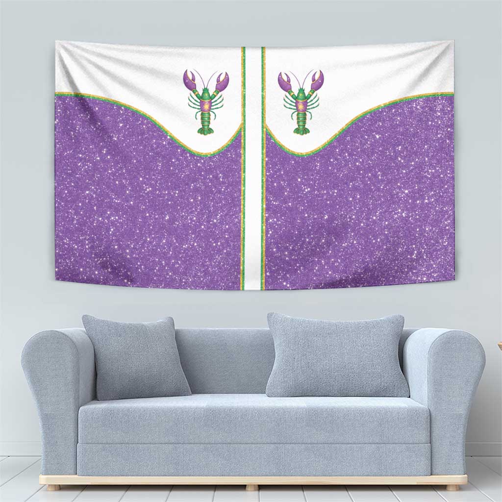 Mardi Gras Crawfish Tapestry Western Yoke Glitter Style