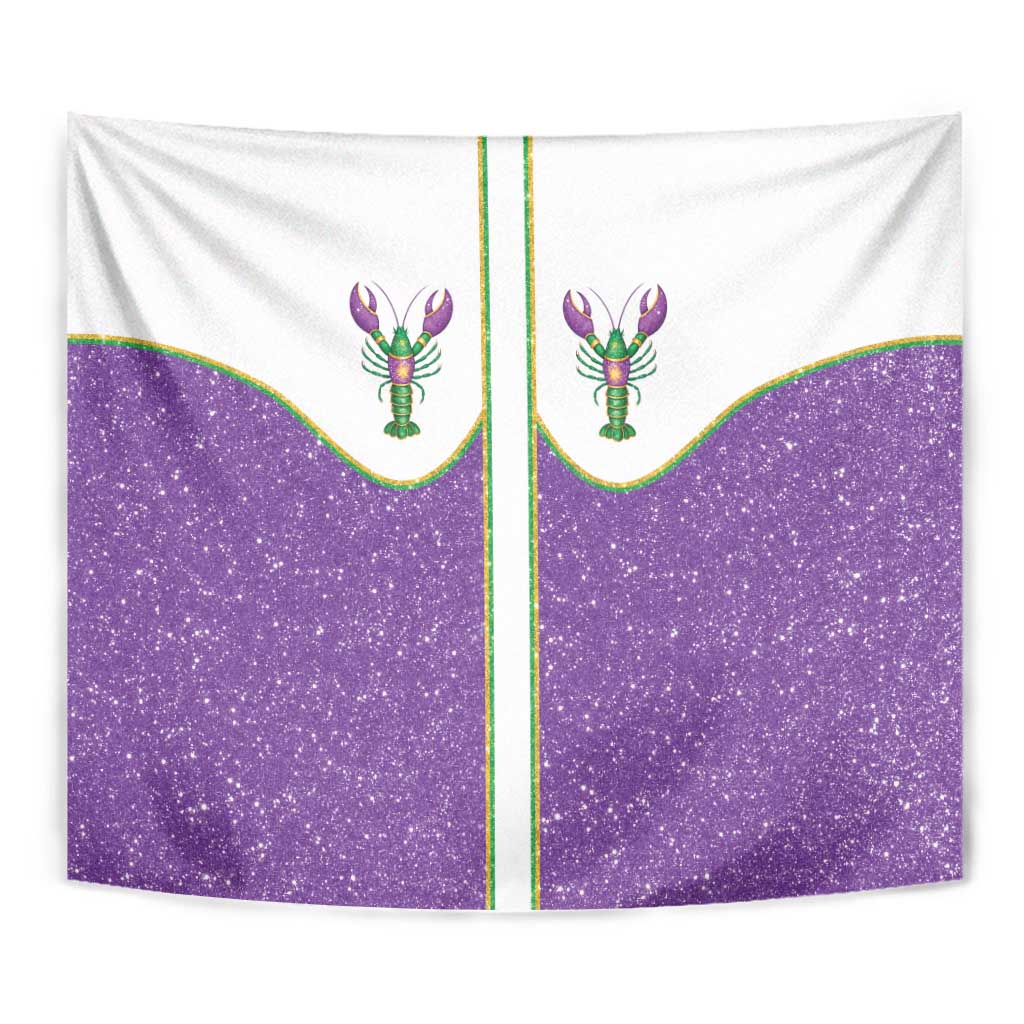 Mardi Gras Crawfish Tapestry Western Yoke Glitter Style