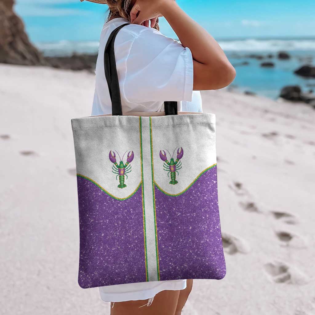 Mardi Gras Crawfish Tote Bag Western Yoke Glitter Style