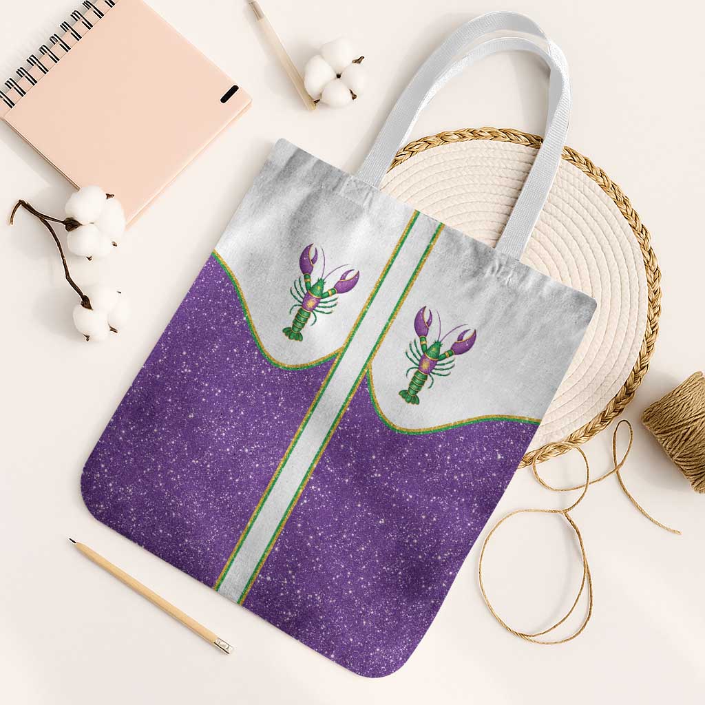 Mardi Gras Crawfish Tote Bag Western Yoke Glitter Style