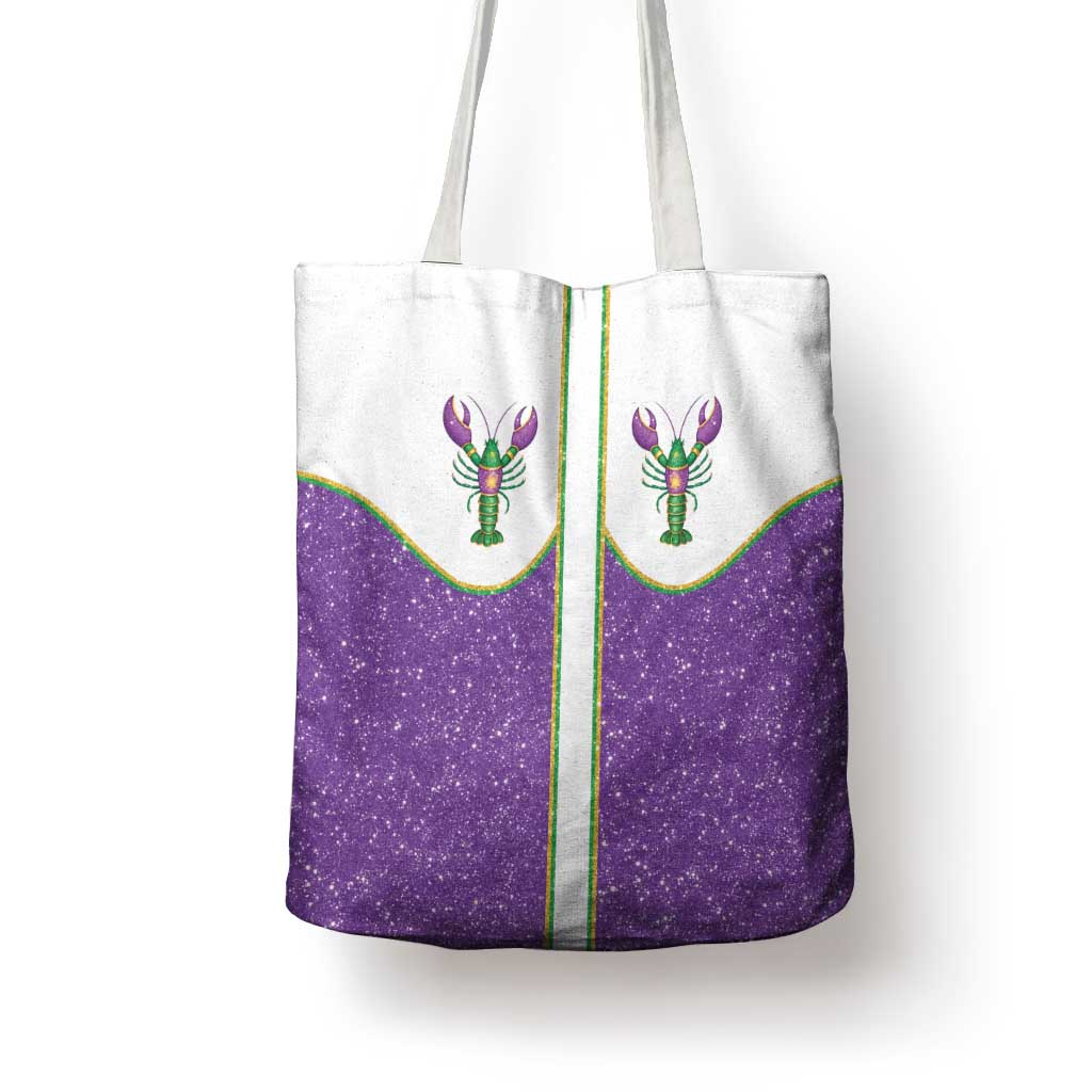 Mardi Gras Crawfish Tote Bag Western Yoke Glitter Style