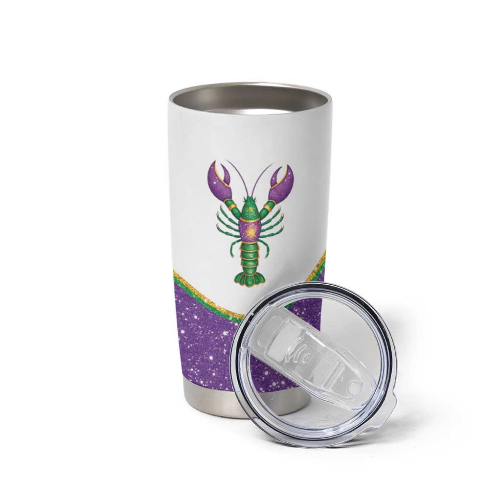 Mardi Gras Crawfish Tumbler Cup Western Yoke Glitter Style