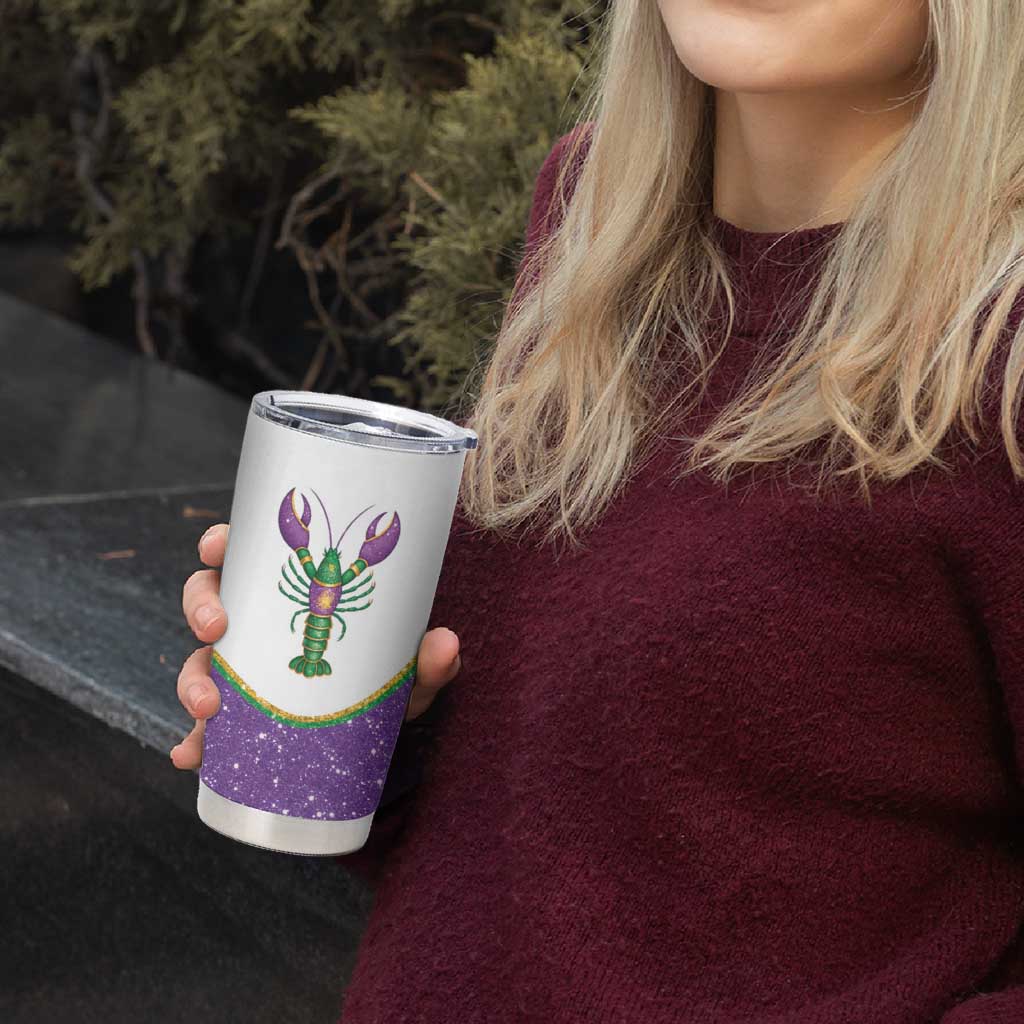 Mardi Gras Crawfish Tumbler Cup Western Yoke Glitter Style