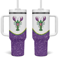 Mardi Gras Crawfish Tumbler With Handle Western Yoke Glitter Style