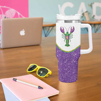 Mardi Gras Crawfish Tumbler With Handle Western Yoke Glitter Style