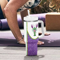 Mardi Gras Crawfish Tumbler With Handle Western Yoke Glitter Style