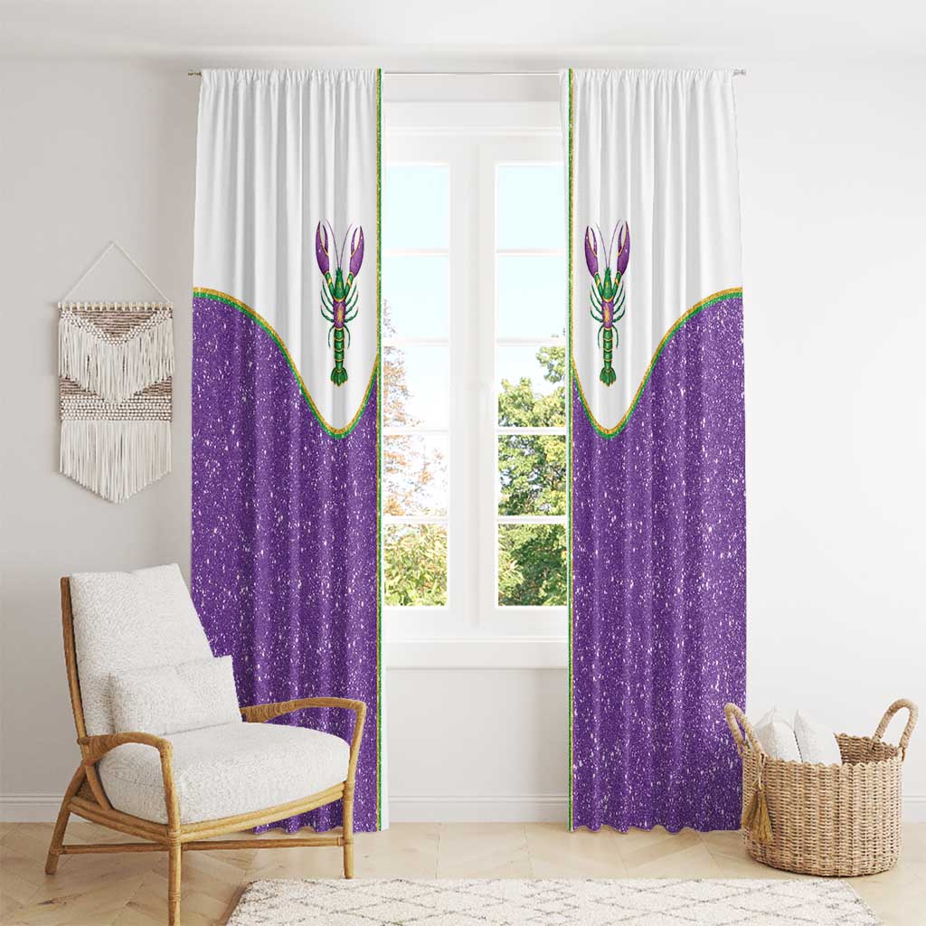 Mardi Gras Crawfish Window Curtain Western Yoke Glitter Style