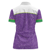 Mardi Gras Crawfish Women Polo Shirt Western Yoke Glitter Style