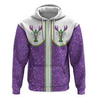 Mardi Gras Crawfish Zip Hoodie Western Yoke Glitter Style