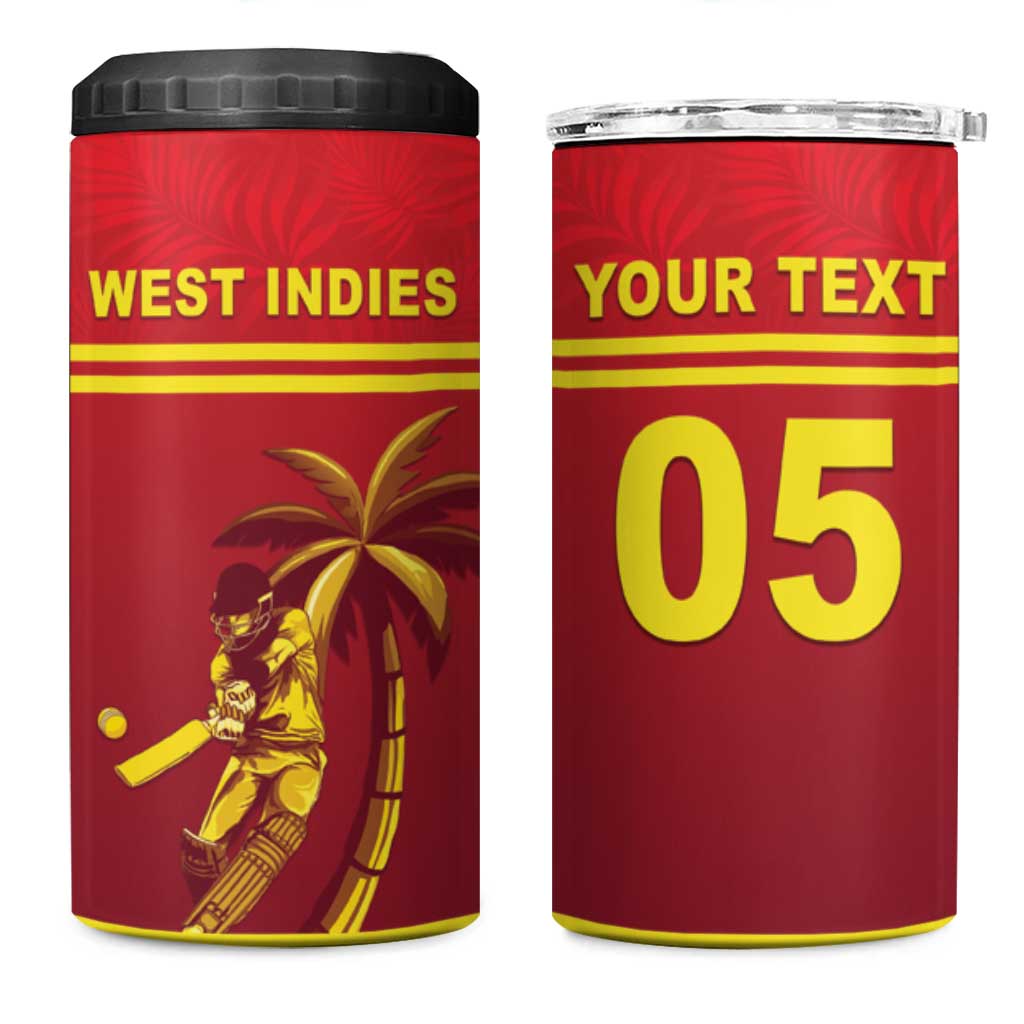 Custom West Indies Cricket 4 in 1 Can Cooler Tumbler Vintage Style