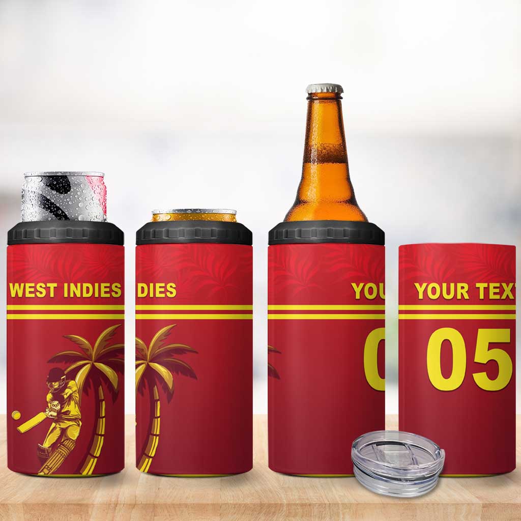 Custom West Indies Cricket 4 in 1 Can Cooler Tumbler Vintage Style