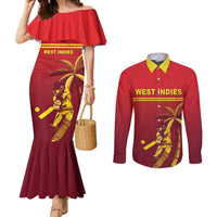 Custom West Indies Cricket Couples Matching Mermaid Dress and Long Sleeve Button Shirt Vintage Style