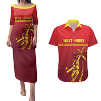 Custom West Indies Cricket Couples Matching Puletasi and Hawaiian Shirt Vintage Style