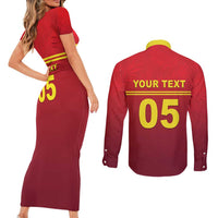 Custom West Indies Cricket Couples Matching Short Sleeve Bodycon Dress and Long Sleeve Button Shirt Vintage Style