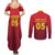 Custom West Indies Cricket Couples Matching Summer Maxi Dress and Long Sleeve Button Shirt Vintage Style
