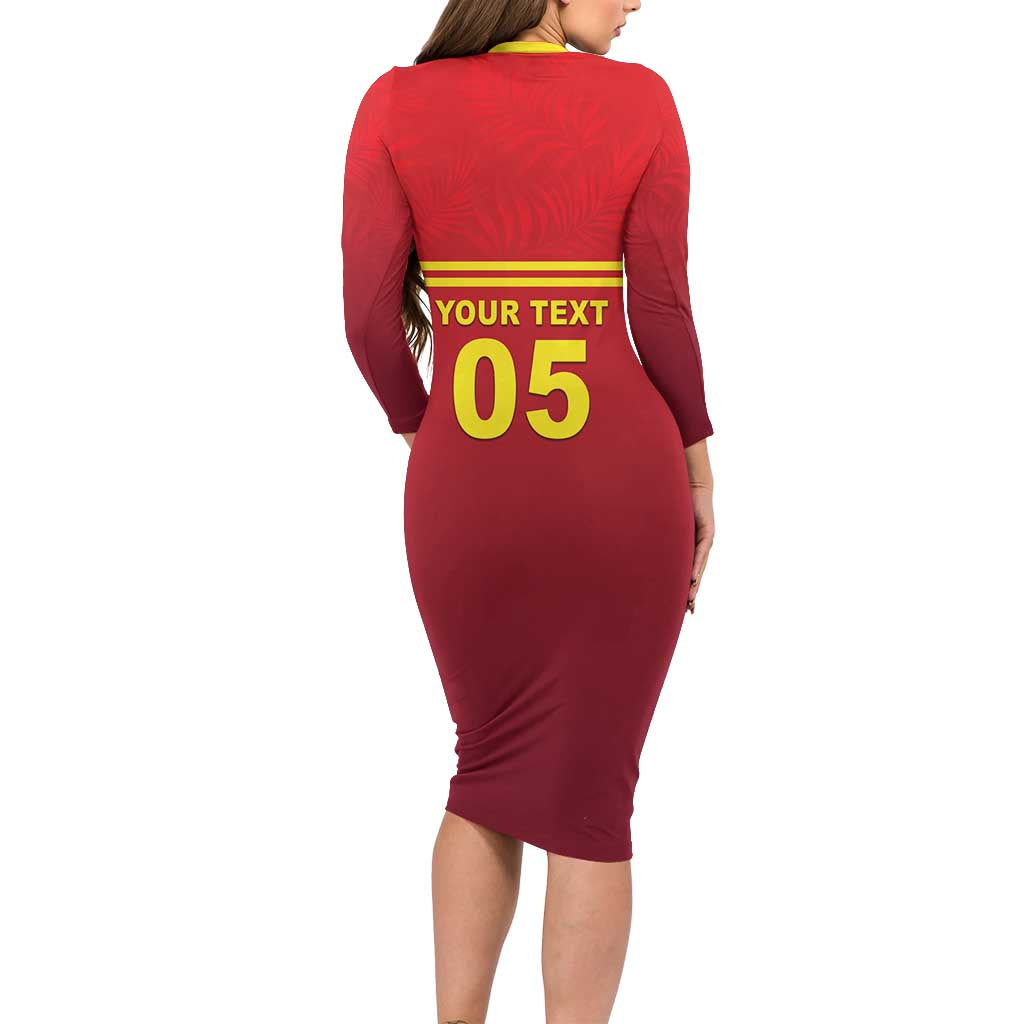Custom West Indies Cricket Family Matching Long Sleeve Bodycon Dress and Hawaiian Shirt Vintage Style