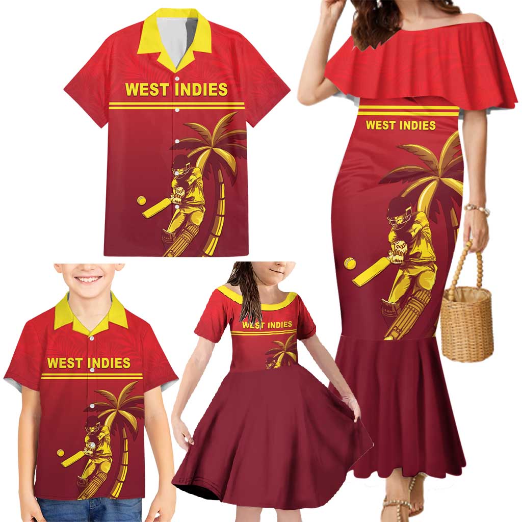 Custom West Indies Cricket Family Matching Mermaid Dress and Hawaiian Shirt Vintage Style