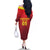Custom West Indies Cricket Family Matching Off The Shoulder Long Sleeve Dress and Hawaiian Shirt Vintage Style