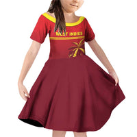 Custom West Indies Cricket Family Matching Off Shoulder Short Dress and Hawaiian Shirt Vintage Style
