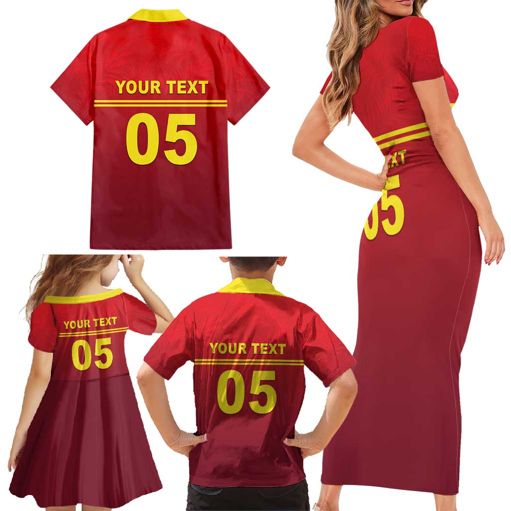 Custom West Indies Cricket Family Matching Short Sleeve Bodycon Dress and Hawaiian Shirt Vintage Style