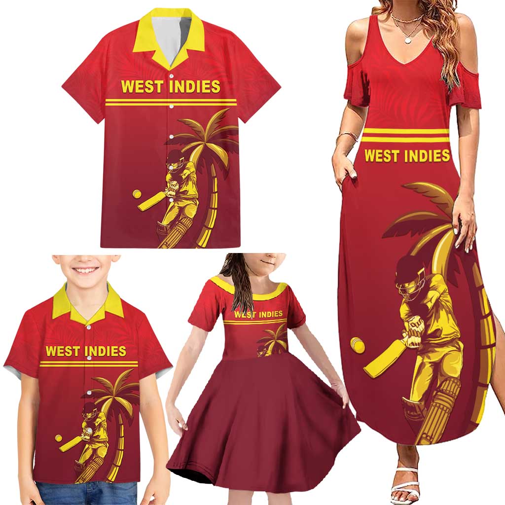 Custom West Indies Cricket Family Matching Summer Maxi Dress and Hawaiian Shirt Vintage Style