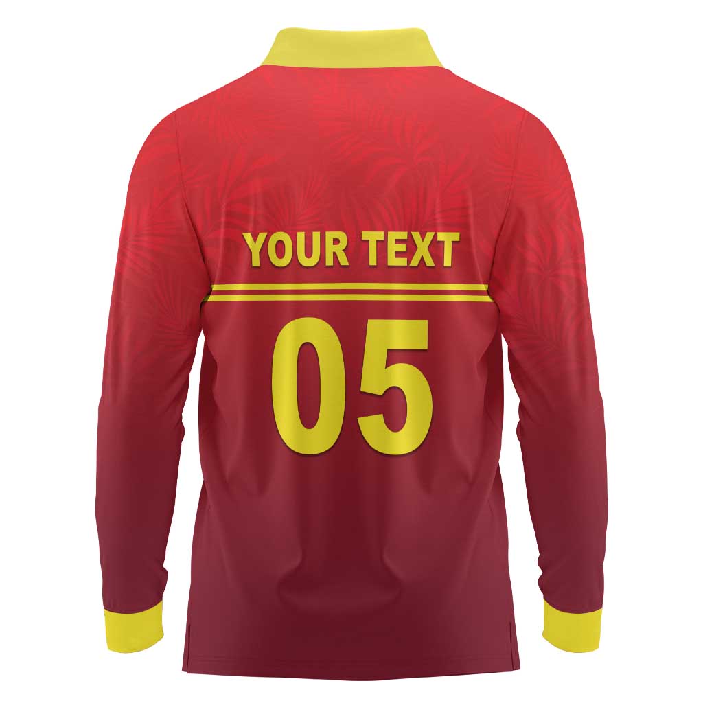 Custom West Indies Cricket Long Sleeve Polo Shirt Vintage Style