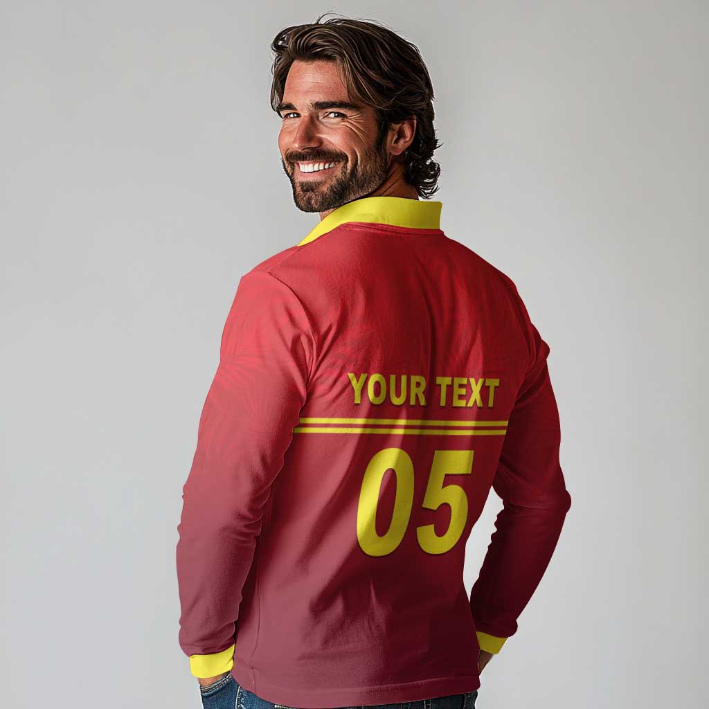 Custom West Indies Cricket Long Sleeve Polo Shirt Vintage Style