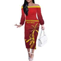 Custom West Indies Cricket Off The Shoulder Long Sleeve Dress Vintage Style