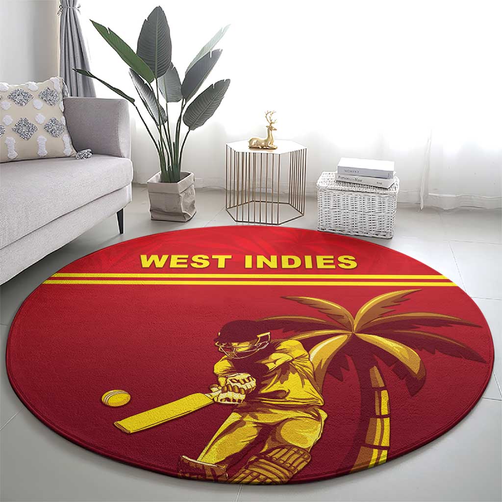 West Indies Cricket Round Carpet Vintage Style