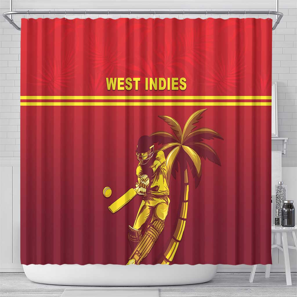 West Indies Cricket Shower Curtain Vintage Style